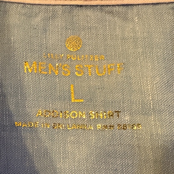 Lilly Pulitzer Men's Stuff Addison Shirt Blue Button Down Large - Picture 5 of 9